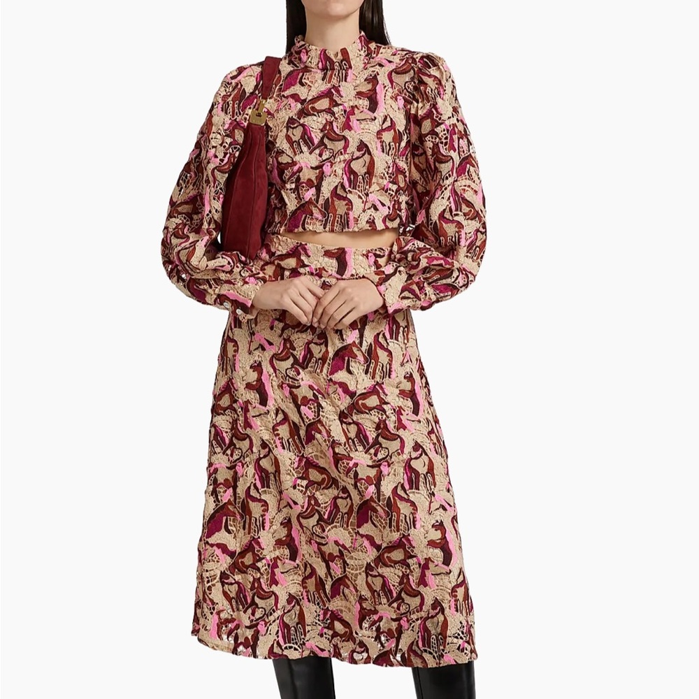 FARM Rio Pink and Brown Patterned Blouse - Picture 4 of 9